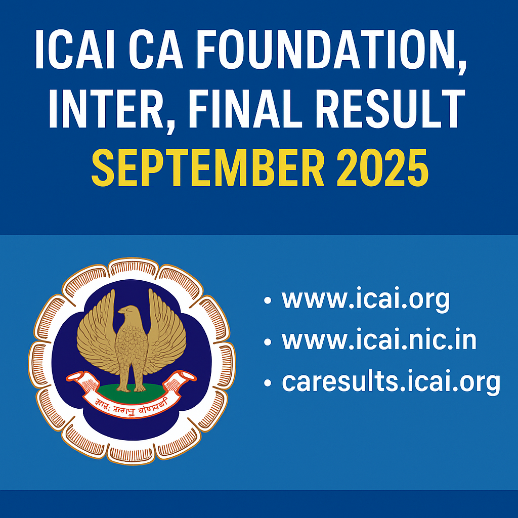 ICAI CA Foundation, Intermediate & Final Results — September 2025 Session Declared!